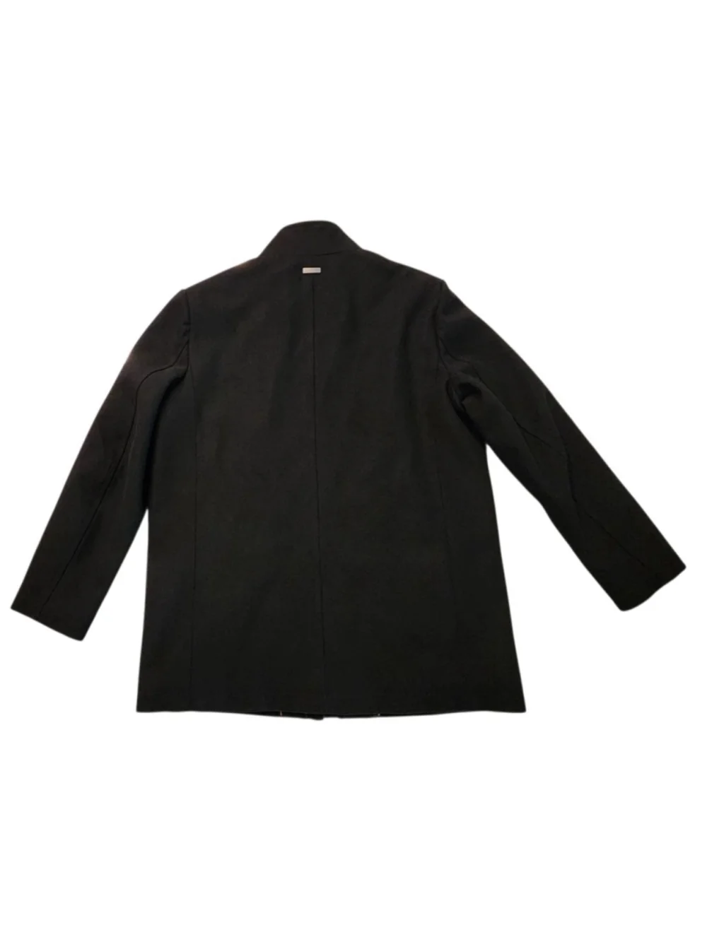 ANDREW MARC New York Men's Black Wool Blend Car Coat Jacket L Full Zip Button